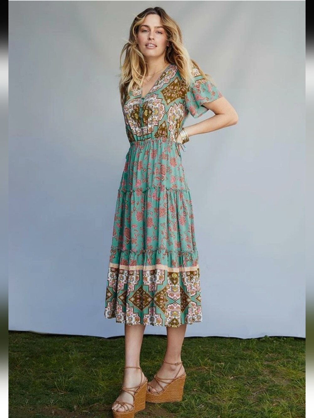 Matilda Jane - Down to Earth Dress - Geometric pattern - Mid calf